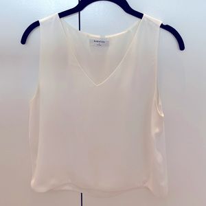 Aritzia Babaton V-neck blouse in white